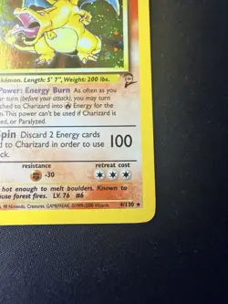 Charizard 4/130 Holo Rare Base Set 2 Pokemon Card LP+ - Image 5
