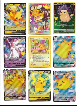 Pokemon Card Lot Of 10 Pikachu Sylveon Dedenne Celebrations Promo LP, MP, & DMG - Image 1