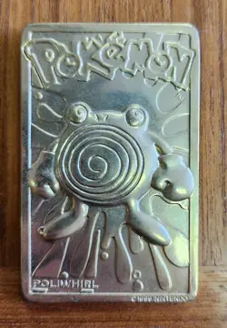 1999 Gold Plated Poliwhirl Pokemon Card, Burger King, 61 - Image 1
