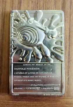 1999 Gold Plated Poliwhirl Pokemon Card, Burger King, 61 - Image 2