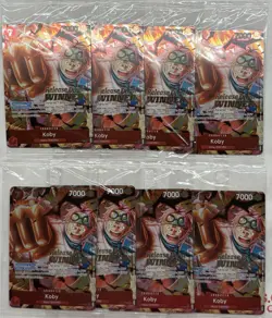 One Piece Koby Release Event Winner Card OP12 P-092 Stamp Gold Foil (8x) Sealed - Image 1