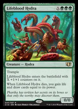 4x MTG Lifeblood Hydra, Moderate Play, English Commander 2014 - Image 1