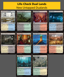 Set of 10 LIFE CHECK / Unlucky Dual Land - MTG Duskmourn UNTAPPED 13 LIFE Lands - Image 1