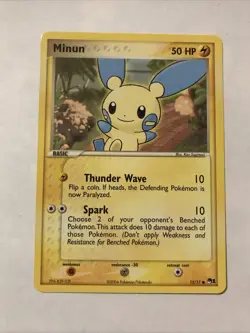 Minun - 12/17 - Pokemon Card Pop Series 1 Promo Common - NM - Image 1