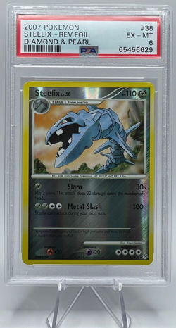 2007 POKEMON DIAMOND & PEARL #38 STEELIX-REVERSE FOIL PSA 6 EX-MT - Image 1