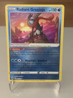 Pokemon TCG Radiant Greninja 046/189 Radiant Rare, 2022 Astral Radiance, NM - Image 1
