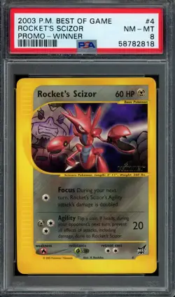 Pokemon Rocket's Scizor 2003 Pokemon Best of Game Winner Promo #4 PSA 8 NM-MT - Image 1