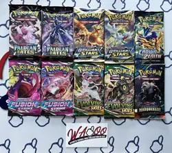 Pokemon TCG Booster 10x Pack Lot - Evolving Skies Fusion Strike Paldean Fates!! - Image 1