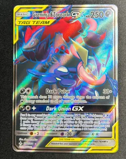 Greninja & Zoroark GX 200/214 NM Full Art Holo Unbroken Bonds - Pokemon TCG - Image 1