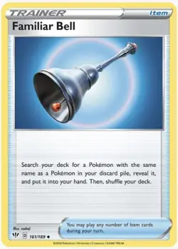 Pokemon/Pokemon TCG Sword & Shield Darkness Ablaze Familiar Bell #161/189! NM/M! - Image 1
