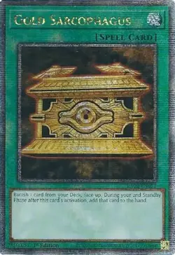 Yugioh! LP Gold Sarcophagus - RA02-EN052 - Quarter Century Secret Rare - 1st Edi - Image 1