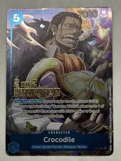 One Piece 2-on-2 Battle 2025 Crocodile Winner Stamped Card P-082 English RARE - Image 1