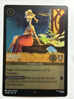 Gazelle - Ballad Singer Cold Foil Whispers in the Well 25/204 NM Lorcana Card - Image 1