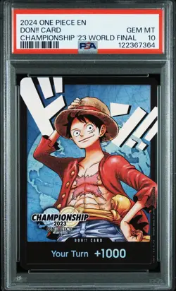 ONE PIECE MONKEY D LUFFY DON CARD PROMO 2023 CHAMPIONSHIP WORLD FINAL PSA 10 - Image 1