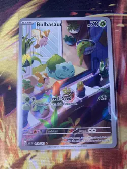 Pokemon TCG Bulbasaur Stellar Crown Illustration Holo Card 143/142 - Image 1