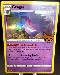 HOLO Gengar 066/196 - 2022 Pokemon Lost Origin Trick or Trade Rare Card NM - Image 1