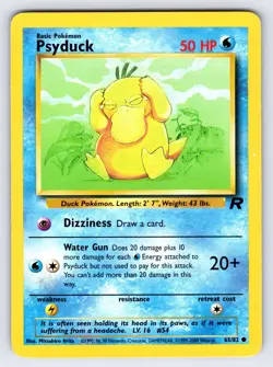 Psyduck 65/82 2000 Team Rocket Set Pokemon Card TCG Vintage WOTC Common - VLP - Image 1