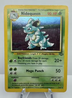 Pokemon TCG Nidoqueen Jungle 7/64 Holo Unlimited Holo Rare - Image 1