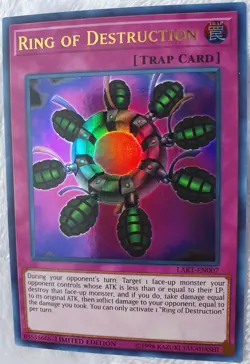 Yugioh 1x Ring of Destruction LART-EN007 Ultra Rare Limited Edition Lost Art NM - Image 2