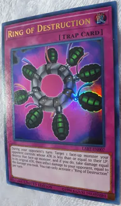 Yugioh 1x Ring of Destruction LART-EN007 Ultra Rare Limited Edition Lost Art NM - Image 4