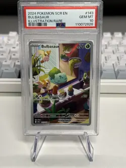 Pokemon TCG Bulbasaur Stellar Crown Illustration Holo Card 143/142 PSA 10 - Image 1