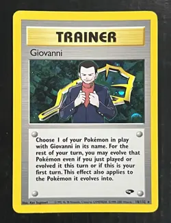 Pokemon TCG Gym Challenge Unlimited Giovanni Holographic Card 18/132 - Image 1