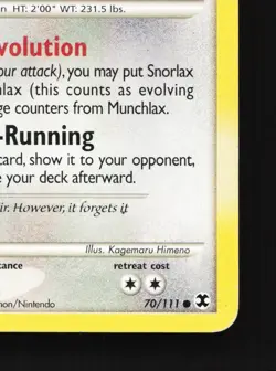 Munchlax 70/111 Rising Rivals MP Pokemon Card TCG - Image 3