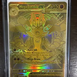 Pokemon Mega Lucario EX Gold Ultra Secret Rare Holo Card 188/132 - Image 4