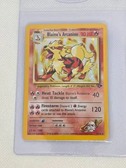 Pokemon TCG Gym Challenge Blaine's Arcanine Holo Rare Card 1/132 - LP - Image 1