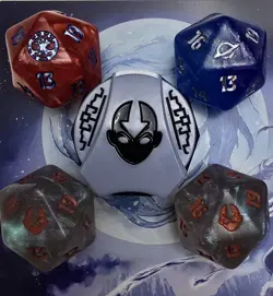 Lot of 4 Magic The Gathering Oversized D20 Dice & 1 Avatar Life Counter - Image 1