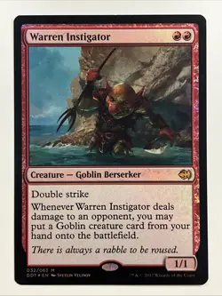 MTG Warren Instigator (MP) - **FOIL** Duel Decks: Merfolk vs. Goblins MTG - Image 1