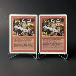 (2) Magic: The Gathering Keldon Warlord MTG Revised Edition Vintage 1994 MP - Image 1