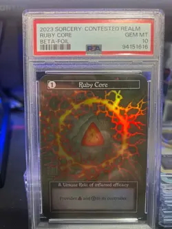 Sorcery Contested Realm Beta Ruby Core Foil PSA 10 - Image 1