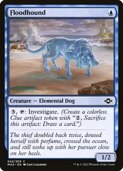 4x MTG Floodhound Modern Horizons 2 NM Blue Common Elemental Dog Investigate EDH - Image 2