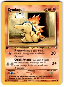 2000 Neo - Genesis Cyndaquil #2 Basic/Common #57 1st edition - Image 1