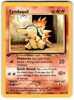 2000 Neo - Genesis Cyndaquil Basic/Common #57 1st edition - Image 1
