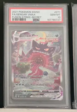 Pokemon 2021 Gengar VMAX 271/264 Alt Art Fusion Strike GEM MINT PSA 10 - Image 1