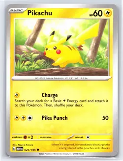 Pokemon 151 Scarlet & Violet Pikachu 25/165 NM - Image 1