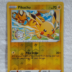 Pikachu #49 Silver Tempest Reverse Holo Pokemon TCG - Image 3