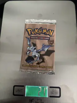 Pokemon Fossil Booster Pack Aerodactyl Artwork 1999 Sealed - Image 1