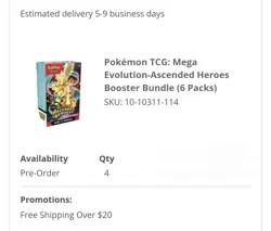 4x Pokemon TCG Mega Evolution Ascended Heroes Booster Bundle PRESALE CONFIRMED - Image 2