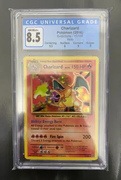 Charizard 11/108 CGC 8.5 Holo Rare 2016 Evolutions | Pokemon Card TCG - Image 1