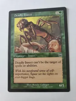 MTG Magic The Gathering Card Deadly Insect Creature Green Mercadian Masques - Image 1