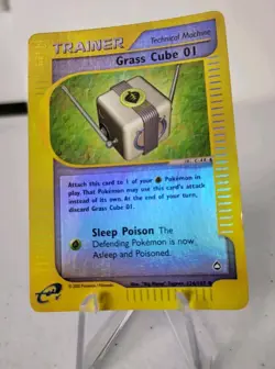 Grass Cube 01 - 124/147 - Aquapolis Set *EXC* Reverse Holo Pokemon Card - Image 2