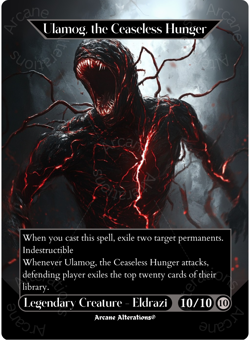 Ulamog, the Ceaseless Hunger - Full Art Altered Art Custom Proxy Cards - Image 1