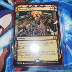 x1 Demonic Tutor STA MTG 27 SHOWCASE BORDERLESS MYTHIC M/NM 1x - Image 1