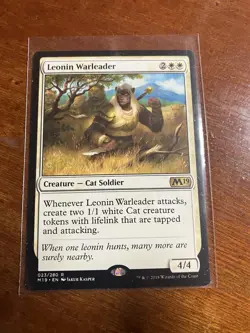MTG | Leonin Warleader | M19 | Regular | Moderately Played | English - Image 1