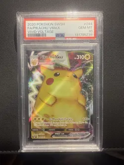 Pokemon TCG Pikachu VMAX From Vivid Voltage PSA 10 Slab - Image 1