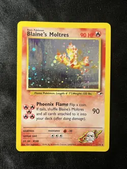 Pokemon Card WoTC Blaine’s Moltres Gym Heroes Holo Rare 1/132 - LP - Image 1