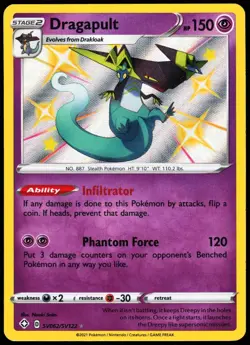 Pokemon Card - Dragapult Shining Fates Shiny Vault SV062/SV122 Shiny Holo Rare - Image 1